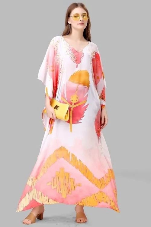 Women's Long Kaftan Tunic with Digital Prints