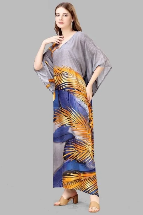 Full-Length Kaftan Tunic with Print