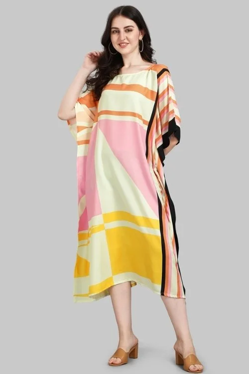 Kaftan Short Kurti with Digital Print for women  kaftan
