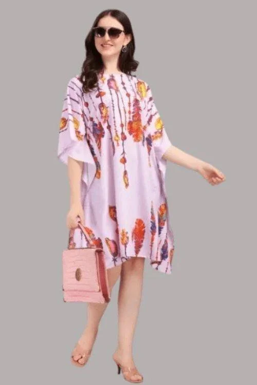 Women's Digital Print Short Kaftan Tunic Dress