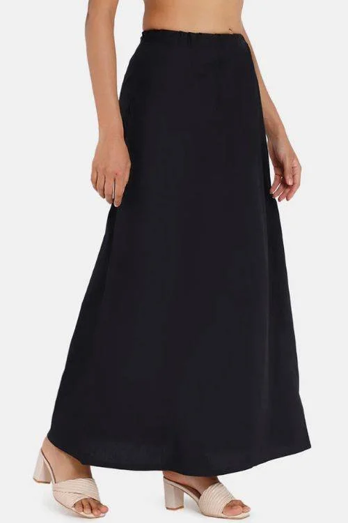 Premium Black Cotton Petticoat for Sarees Perfect Fit