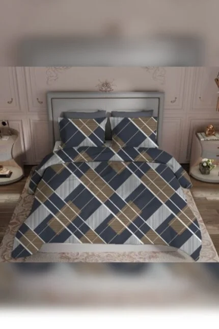 Glace Cotton bedsheet, Seren 200 TC Bedsheet Size Ded Cotton with 2 Pillow Cover