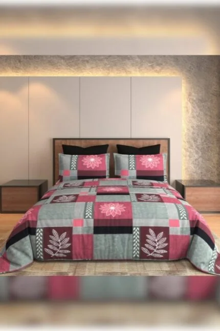 Stunning 3D Printed Cotton Bedsheet Set With Pillow Covers