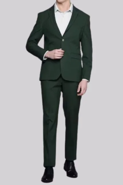 Dark Green Men’s Formal Two Piece Suit (Coat & Pant)