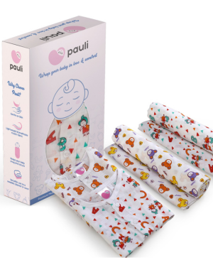 PAULI New Born Baby jhablas  | Cotton Swaddle Wrap with Muslin Cloth l Feeding Covers, Nursing Stroller Cover & Baby Wrapping Ultra Soft Cloth (0-6M)